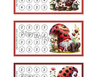 Garden Gnome Mini Savings Challenges - Printable PDF
