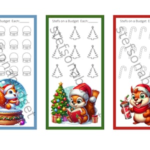 Mini-défis d&#39;économies d&#39;écureuil de Noël - PDF imprimable