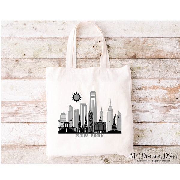 Tote Bag Canva New York Travelers Vacation Bag Employee Client Family Gift NY Wedding Favors Birthday Tote Bridesmaid Gift Destination Bag