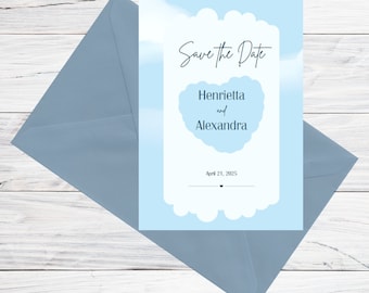 Cloudy Save the Date Canva Pro Template