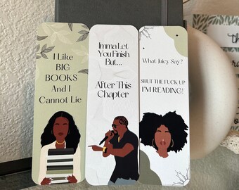 3 Bookmark Bundle || Book Lovers || Illustration Bookmark || African American Bookmark || Funny Bookmark || Black Owned