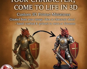 Custom DnD Miniature from Image or Description | Personalized Resin Printed RPG Character