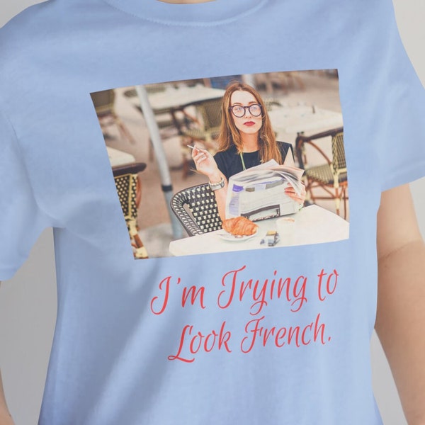 Trying to Look French, looking French, French style, cafe scene in Paris, American girl in Paris, woman cafe in France, Valentine gift.