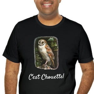 French Slang t-shirt for Owl and That’s Great French and Nature Lovers tee Gift Vintage France Barn Owl 1900s Forest Bird Francophile short