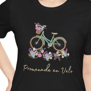 Retro French Bicycle T-Shirt: Country Picnic Bike Lover Gift
