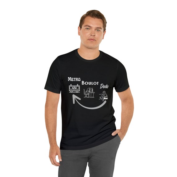 French Slang T-shirt, Subway-work-sleep Unisex Tee, Routine Work