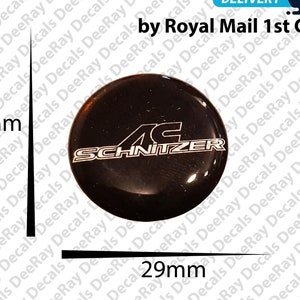 29mm AC Schnitzer Logo Gel Badge Glossy Domed Resin Emblem Replacement Decal