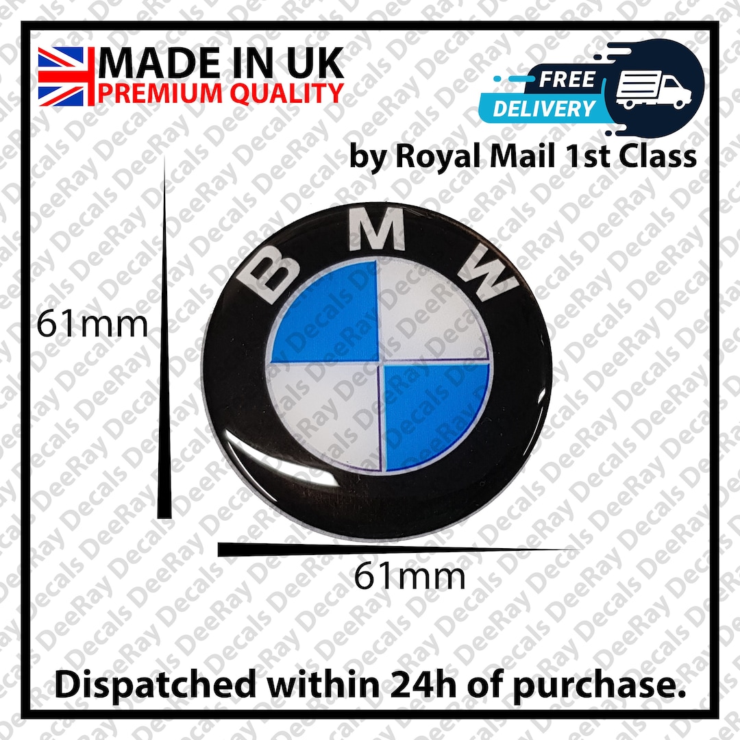 61mm BMW Standard Logo Gel Badge Glossy Domed Resin Emblem Etsy