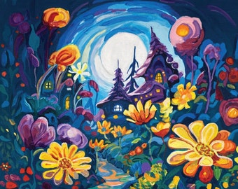 Enchanted Forest Kids' Art - 'The School of Whispers' Canvas