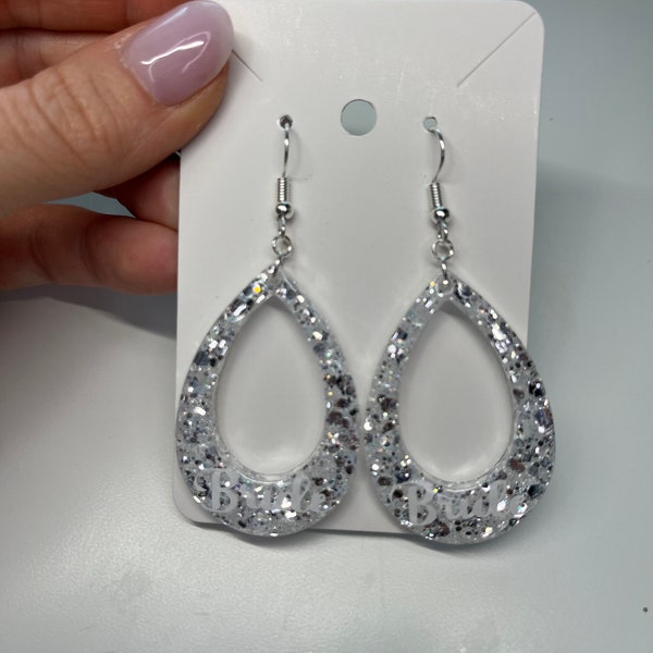 Bride-To-Be Hoop Teardrop Earrings!