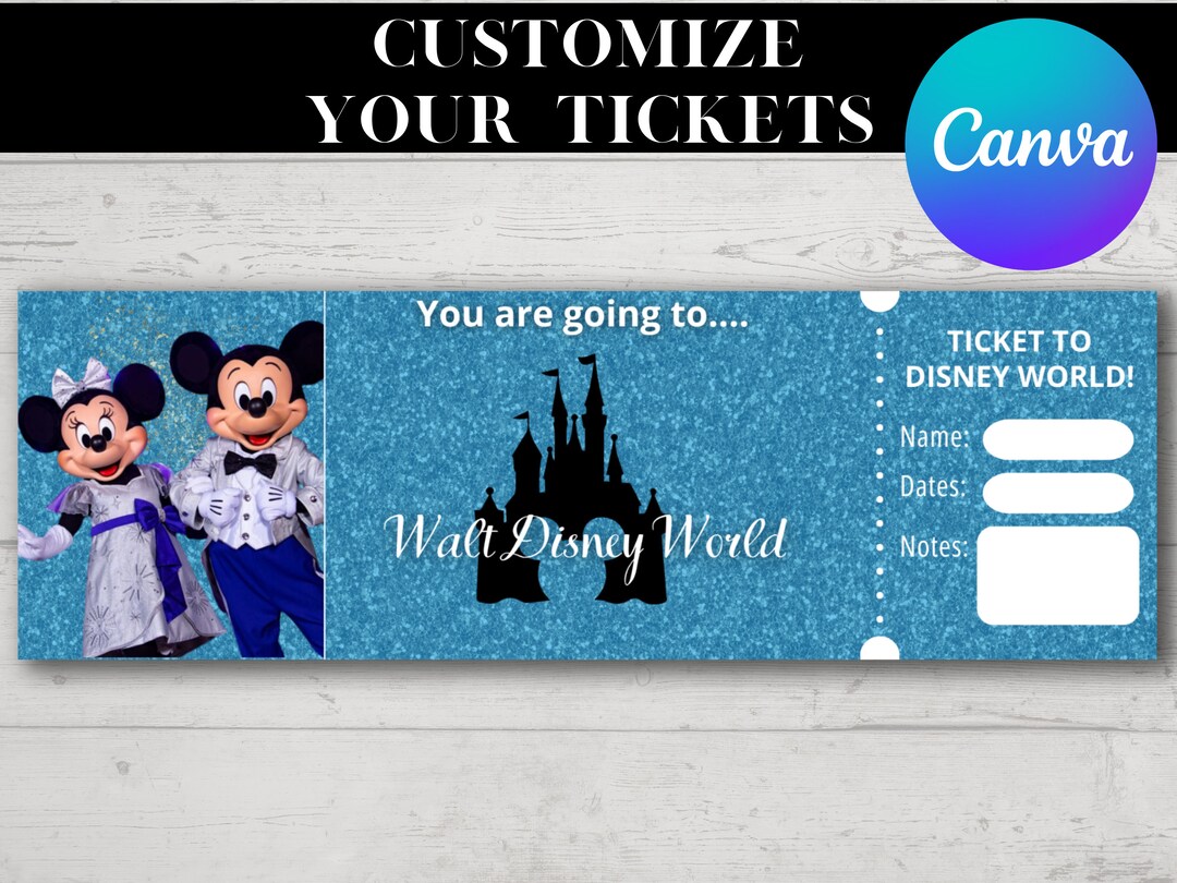 Theme Park Printable Epcot Ticket Printable Epcot Tickets Etsy