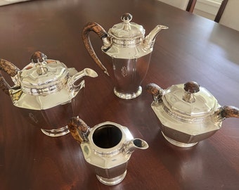 Rare Antique French ODIOT Hallmarked Sterling Silver 4pc  Coffee & Tea Service.