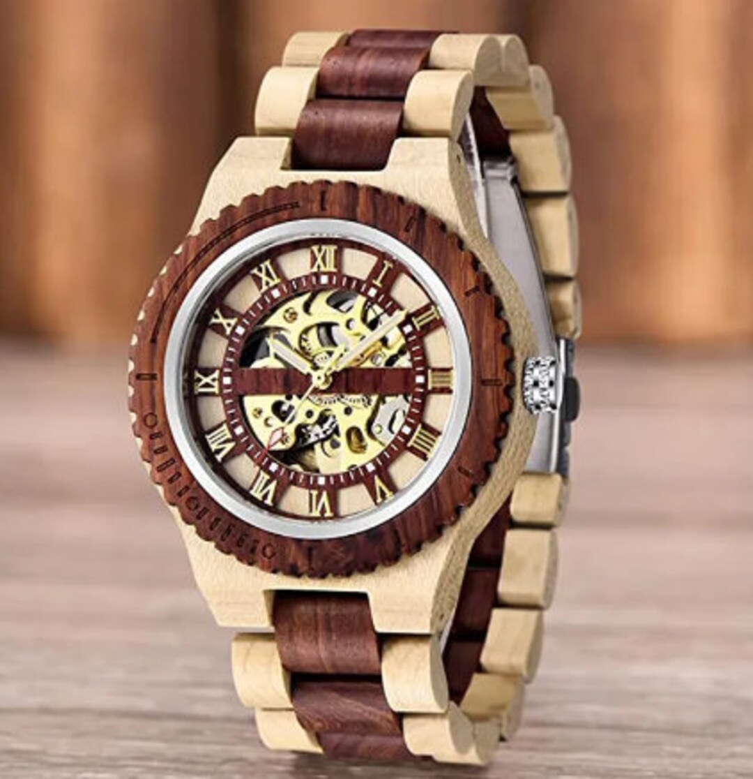 Mechanical Wooden Men's Watch Automatic Mechanical Watch Etsy