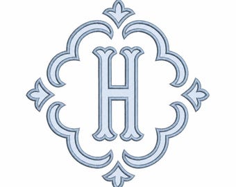 Applique Fleur-De-Lis Quatrefoil Frame PES DST JEF ++ Machine Embroidery Design, 3 Sizes, in-the-hoop project, Instant Download