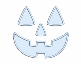 Applique Jack-O-Lantern Happy Face PES DST JEF ++ Machine Embroidery Design, 5 Sizes, in-the-hoop project, Instant Download, pumpkin