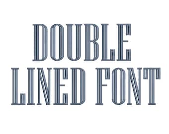 Tall Double Lined Font PES ++ Machine Embroidery Design, 4 Sizes, Instant Download BX AVAILABLE