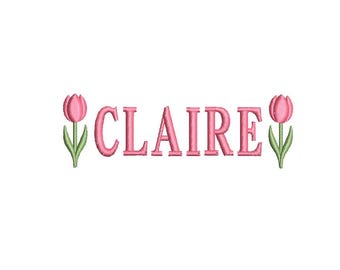 Single Mini Tulip Satin PES DST JEF ++ Machine Embroidery Design, 4 Sizes, Instant Download