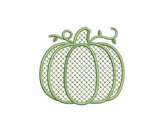 Heirloom Lattice Pumpkin PES DST JEF ++ Machine Embroidery Design, 8 Sizes, Instant Download