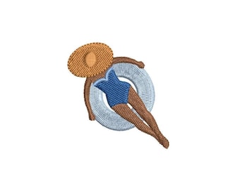Desenho de bordado à máquina Pool Lady PES DST JEF ++, 5 tamanhos, download instantâneo