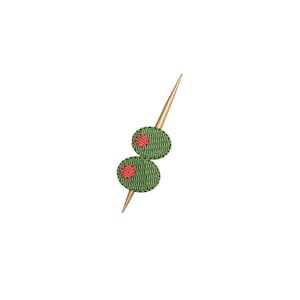 Martini Pick Two Olives Mini PES DST JEF ++ 機械刺繍デザイン、8サイズ、即時ダウンロード