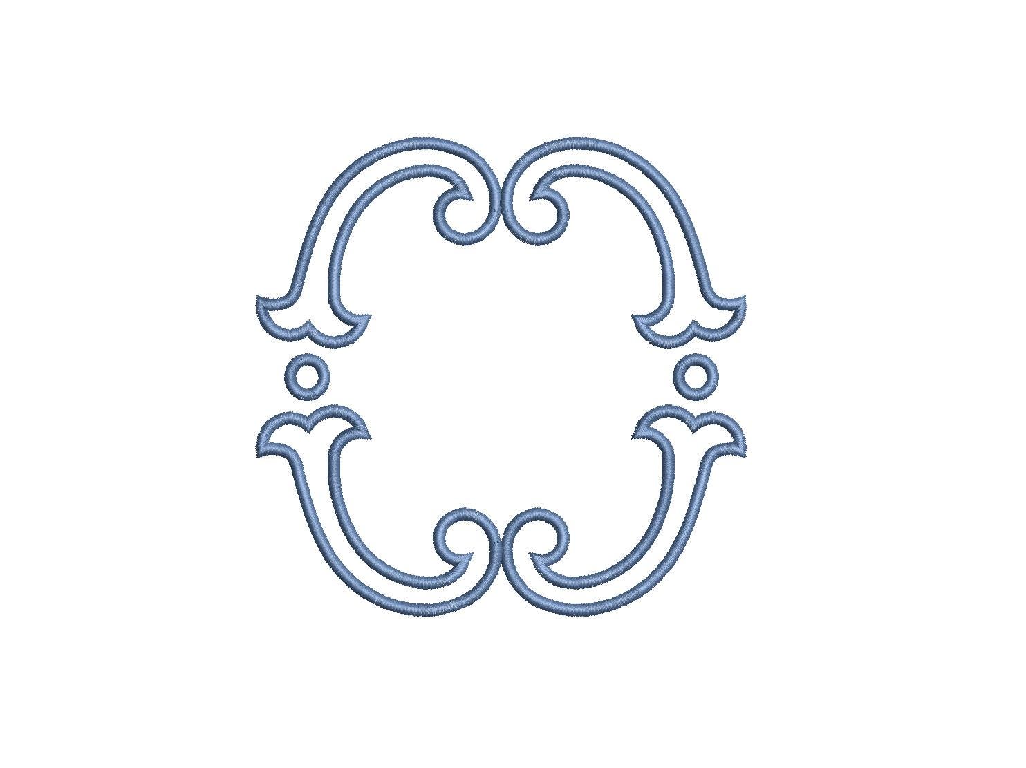 Jef Frame Double Fishtail Applique Monogram Frame PES DST JEF ++ Machine ...