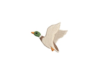 Mini Flying Mallard Duck (single) PES DST JEF ++ Machine Embroidery Design, 4 Sizes, Instant Download