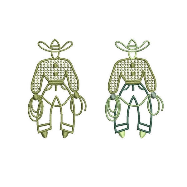 Cow Boy Bundle (2 Versions) PES DST JEF ++ Machine Embroidery Design, 3 Sizes per version, Instant Download