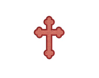Desenho de bordado à máquina Christian Cross PES DST JEF ++, 7 tamanhos, download instantâneo