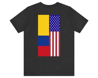 Camiseta de manga corta orgullosa colombiana americana