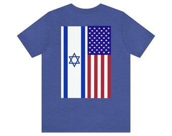 Camiseta de manga corta orgullosa americana israelí