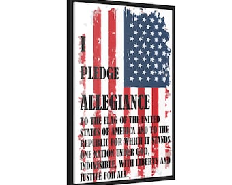 Envolturas de lienzo del juramento de lealtad, marco vertical