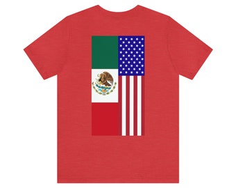 Camiseta de manga corta orgullosa mexicana americana