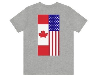 Camiseta de manga corta orgullosa canadiense americana