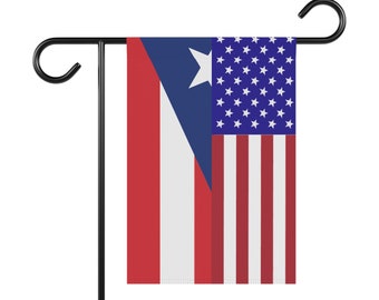Bandera puertorriqueña americana para jardín y casa