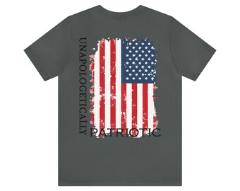 Camiseta de manga corta sin disculpas patriótica