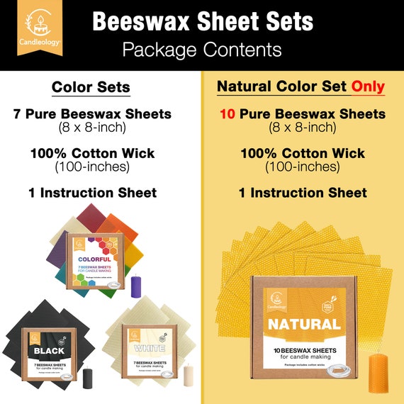 Black Beeswax Sheets for Candle Making - Organic Beeswax Candle Making Kit for Adults - Natural Beeswax DIY Candle Making Kit - Beeswax Organic