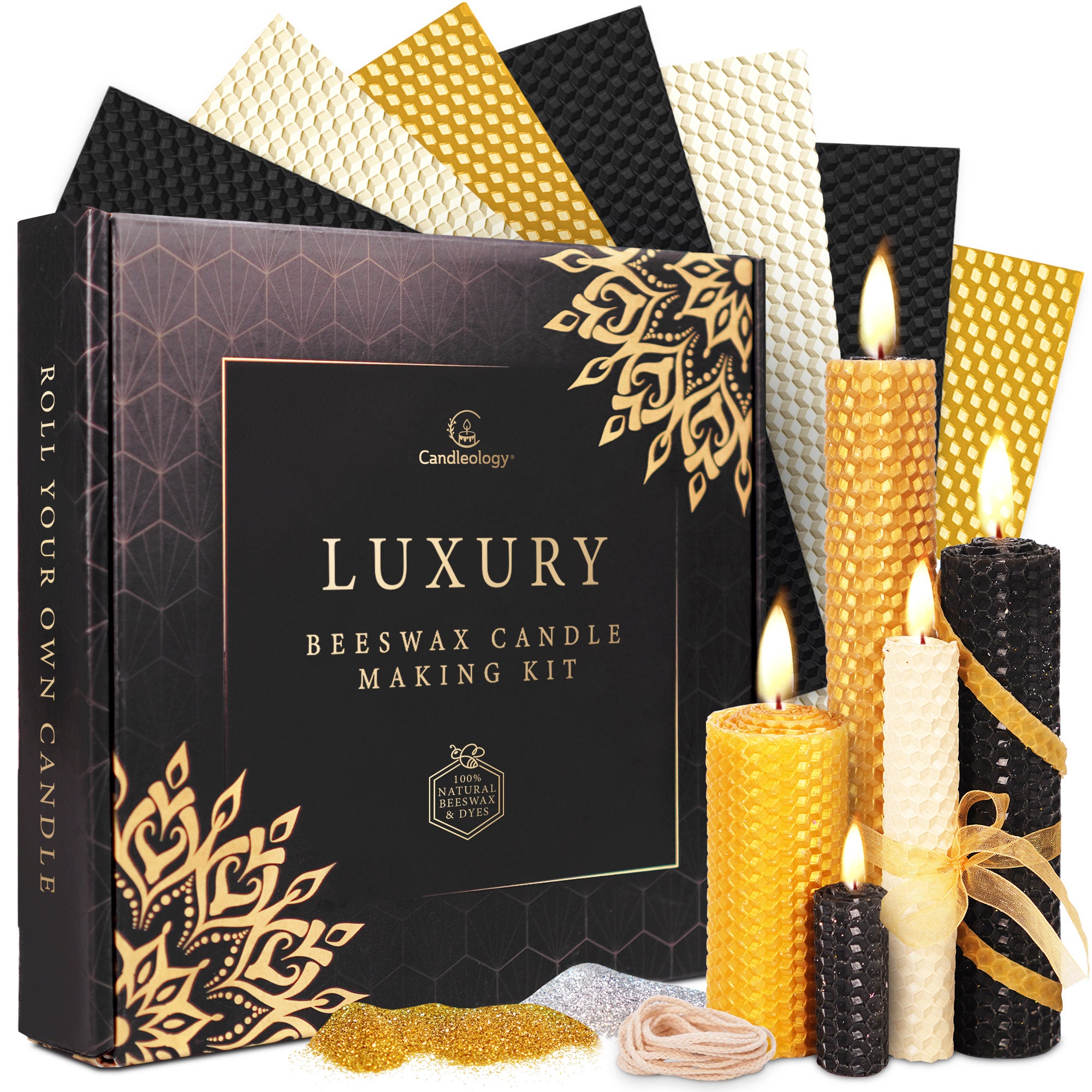Beeswax Candle Making Kit All-Inclusive - Crafts for Adults Women Luxury  Candles Gifts for Women Man DIY Kits for Adult Modern Art Supplies Craft  Set Black & Gold Home Decor Clearance 