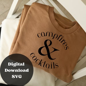 Fogueiras e coquetéis Outono SVG para Cricut e Silhouette, Outono SVG, Outono Adulto SVG, Fogueiras svg, Coquetéis svg, diversão adulta svg