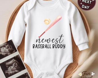 newest baseball buddy baby bodysuit, cute baseball baby outfit, baby announcement, newborn baby gift, daddy’s baseball partner onesie®
