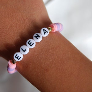 Custom Name Clay Bead Bracelet