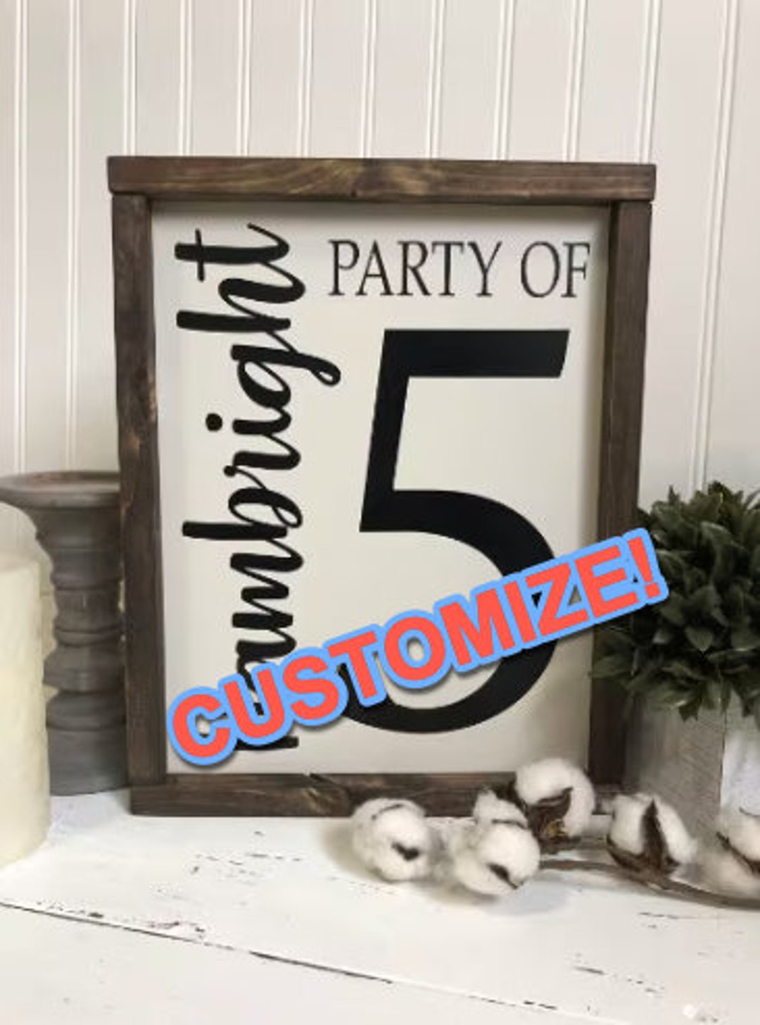 CUSTOM Party of Sign - Name and Number - Wood Sign - 11x14 Inches ...