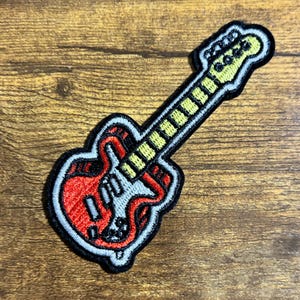 Guitar Patch, Iron On, DIY Patch, Craft Applique Clothing, Jacket, Jeans, Backpack Patch