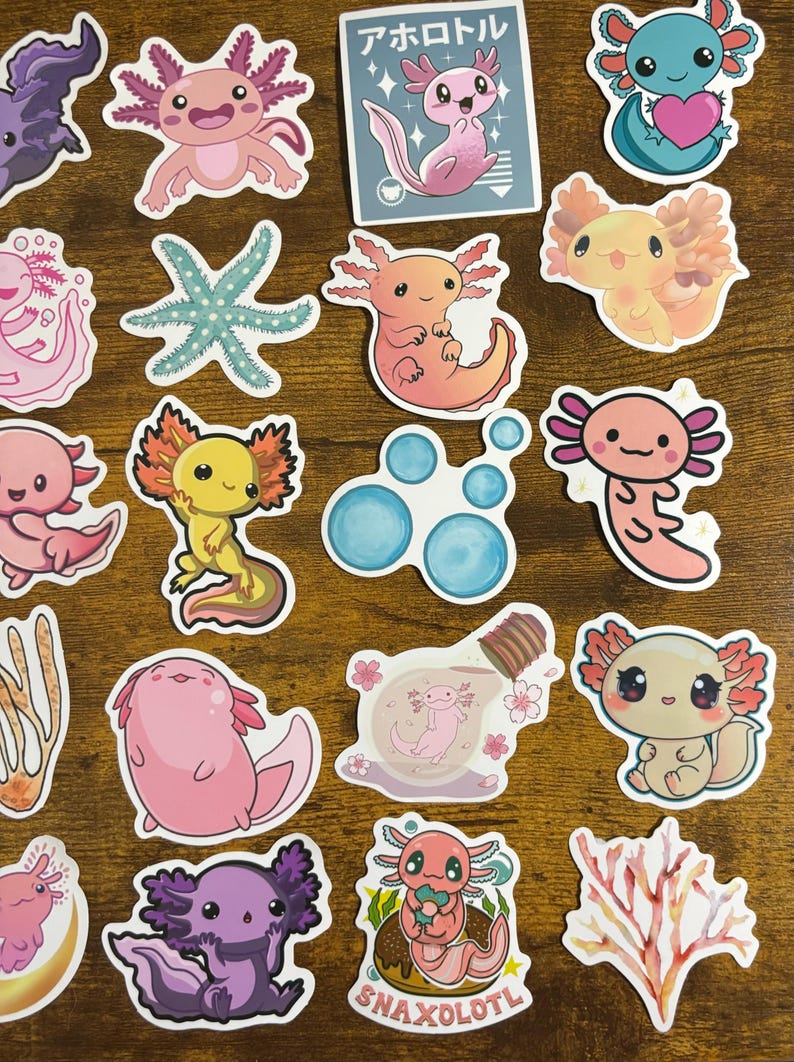 Sticker Axelo Axolotl Stickers 50 Pack, Vinyl Decals for Laptops, Water Bottles - Etsy