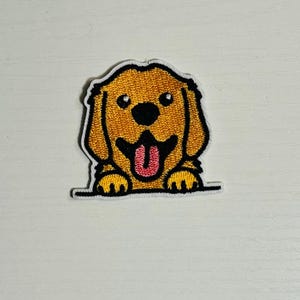 Golden Retriever Dog Patch, Iron On, DIY Patch, Craft Applique Clothing, Jacket, Jeans, Backpack Patch
