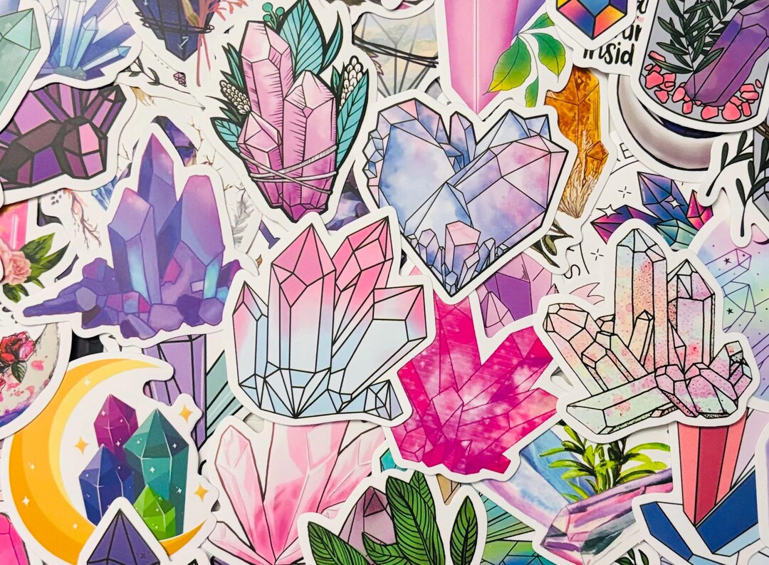50 Pack of Crystal Themed Stickers - Etsy