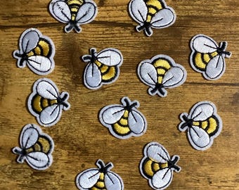 Tiny Bee Iron-On Patch Set: DIY Craft Applique