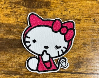 Kitty Cat Iron On Patch, DIY Craft Applique