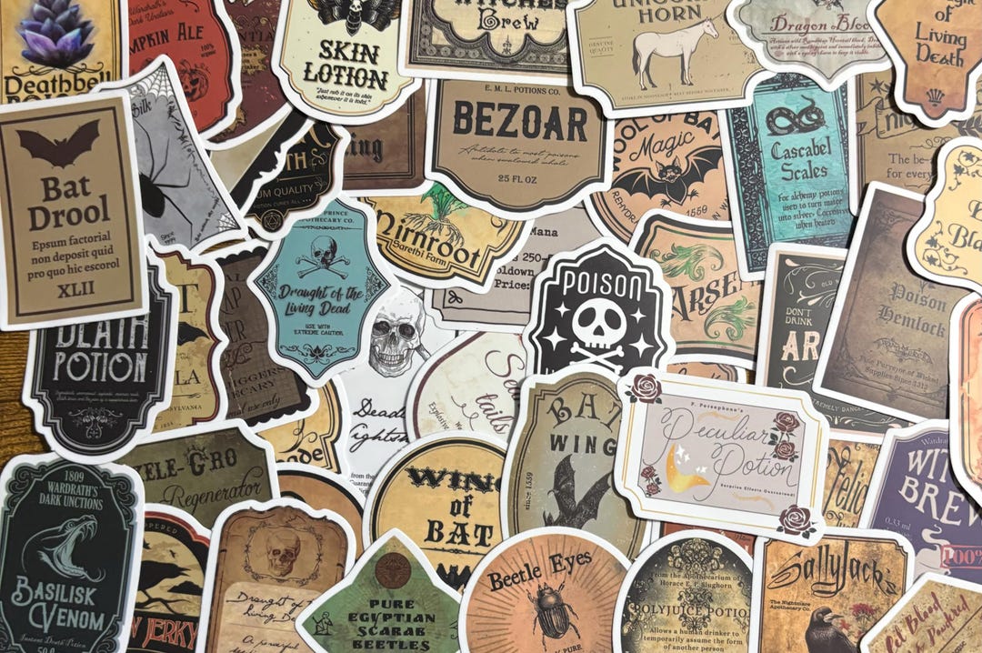 50 Potion Label Pack of Stickers - Etsy