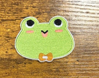 Frog Head Iron-On Patch, Craft Applique