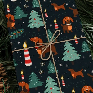 Adorable Dachshunds Christmas Gift Wrapping Paper – Cute & Festive Wrap for Dog Lovers | Perfect for Holiday Gifts with Dachshund Charm